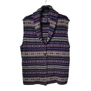 Chaps Fair Isle Sweater Vest Womens Plus Size 3X